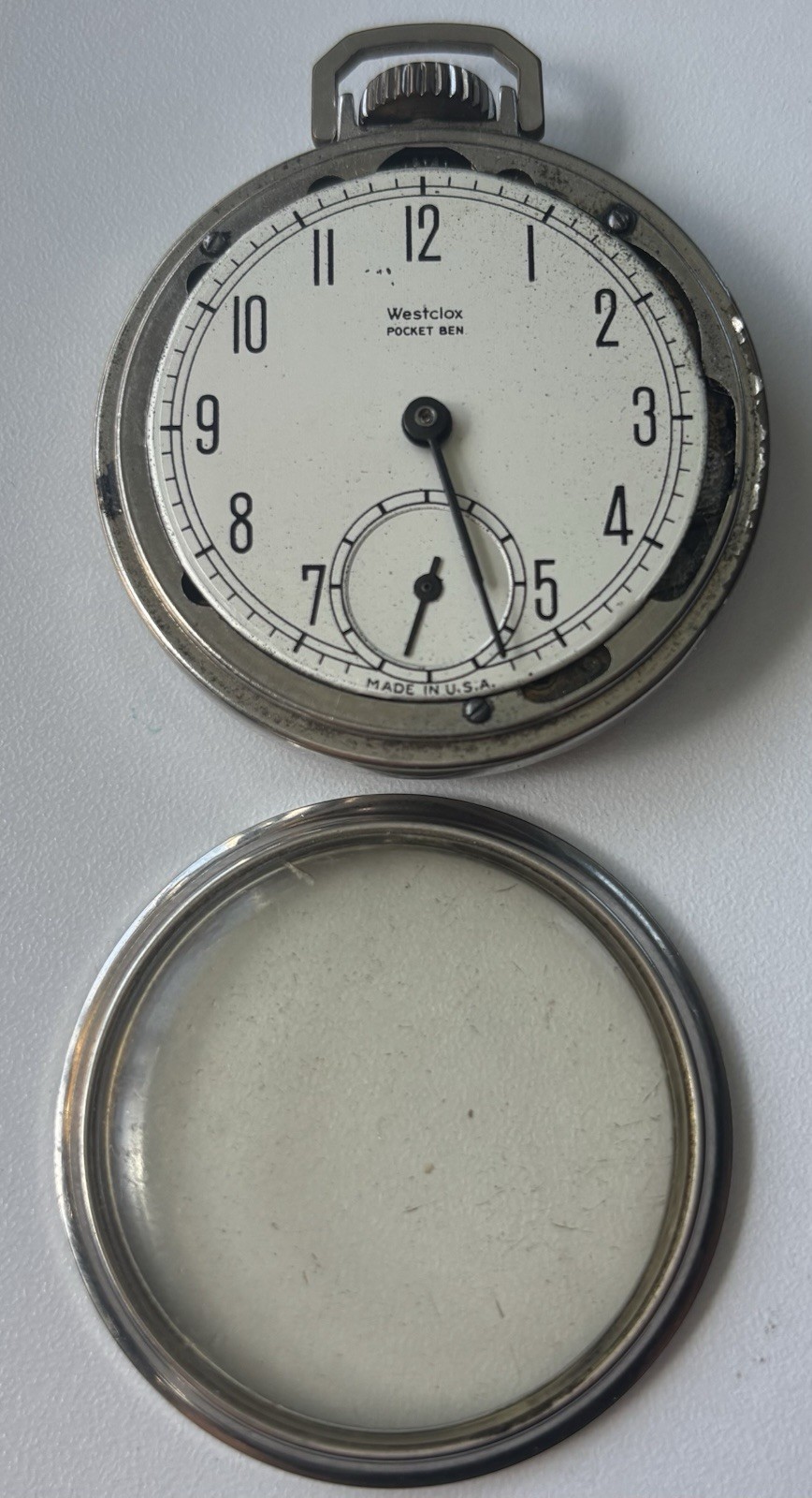 Westclox Pocket Ben Wind Up Pocket Watch Selling As-is Runs But Slow (Read)
