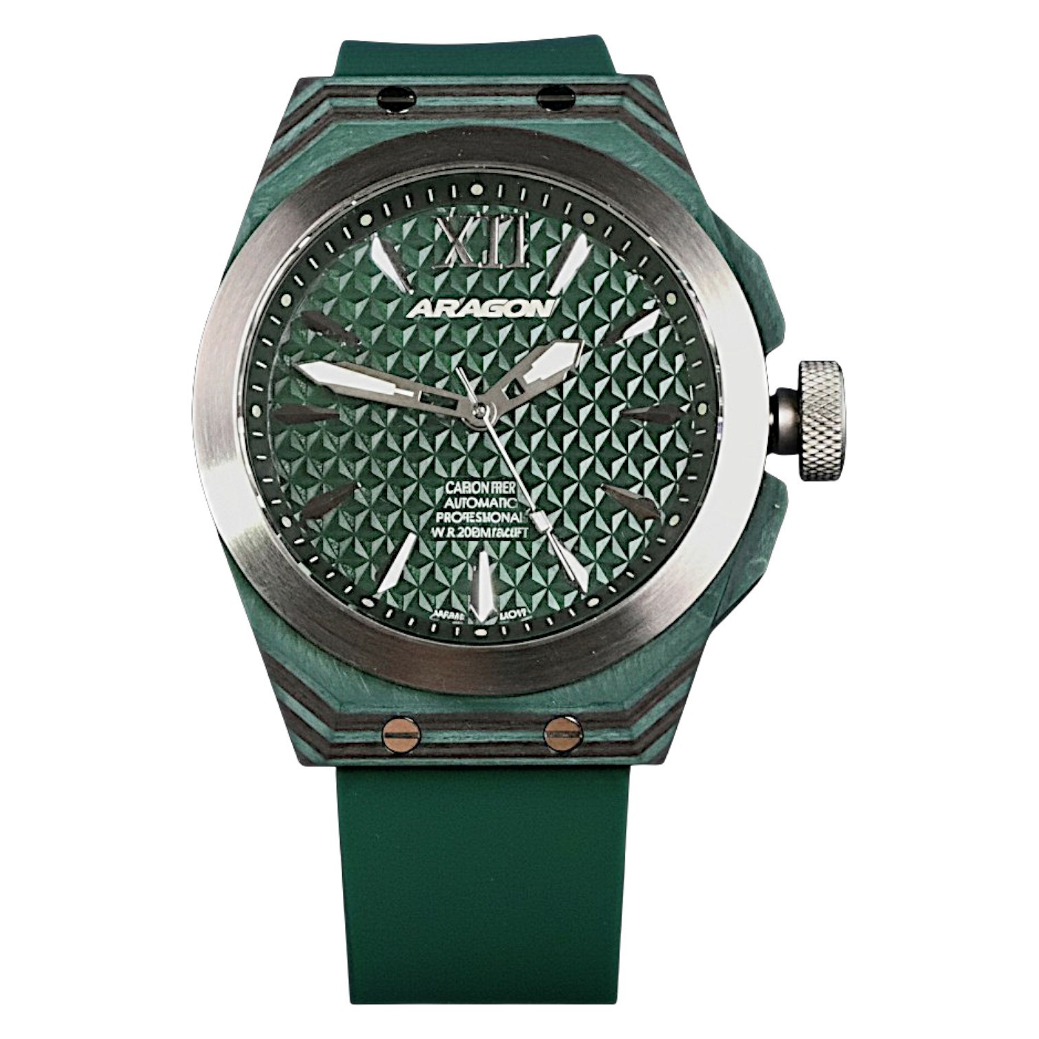 Aragon DF Carbon Fiber watch with the Seiko NH35 movement Product Code: A643GRN