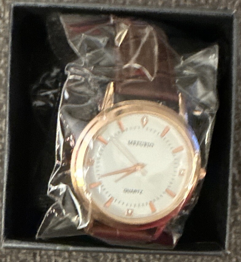MREURIO Fashion Watch Quartz Red Brown New