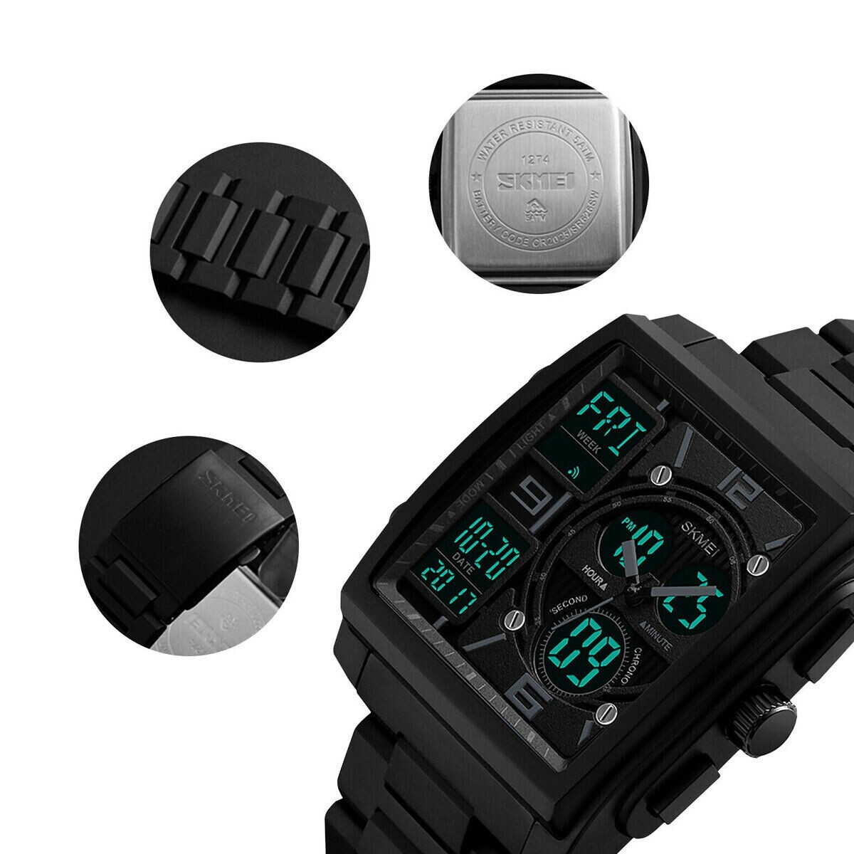 Chronograph Men’s Digital Army Military Sport Quartz Analog Waterproof Watch US