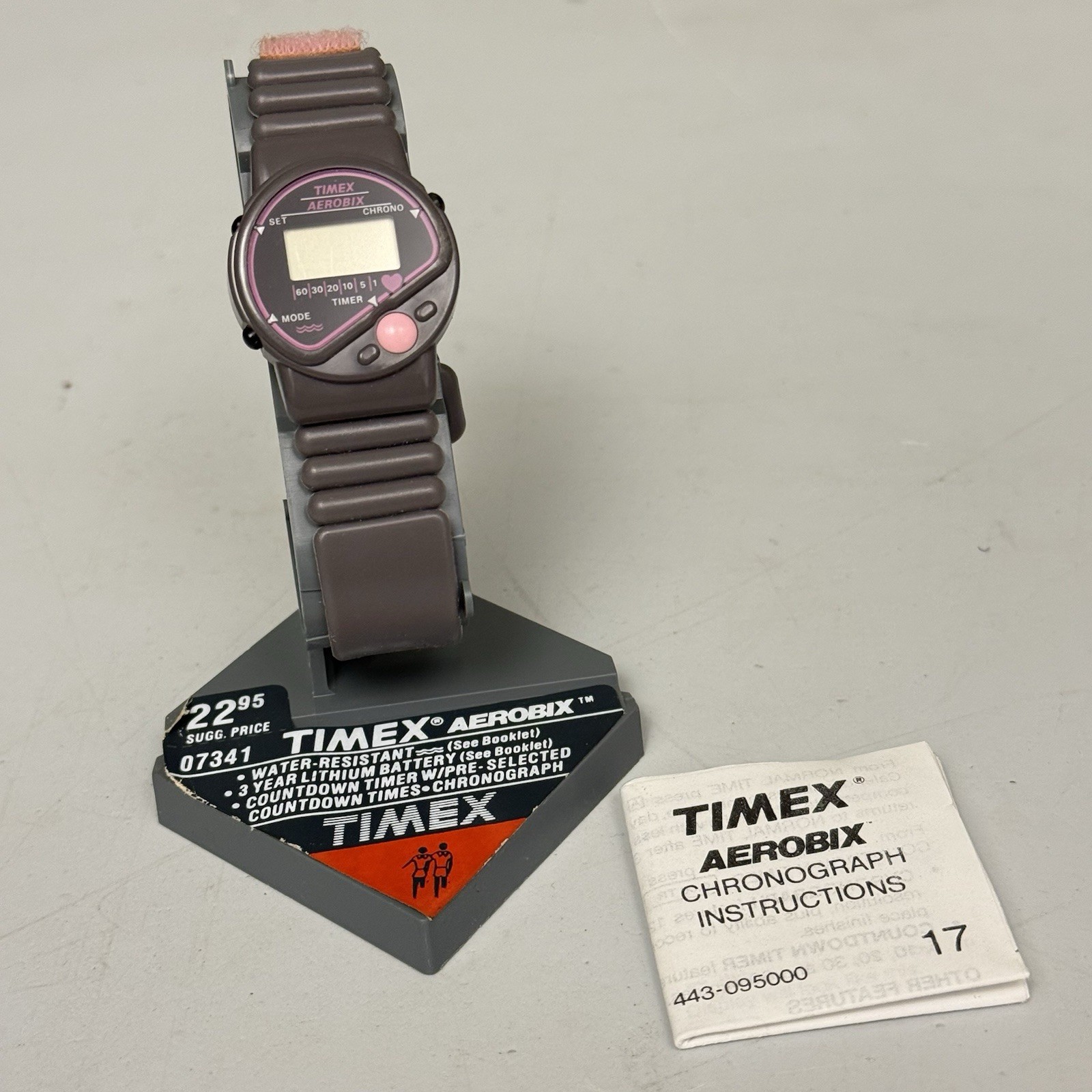 Timex 07341 Aerobix Digital Fitness Watch Ladies Purple Pink Vintage NOS