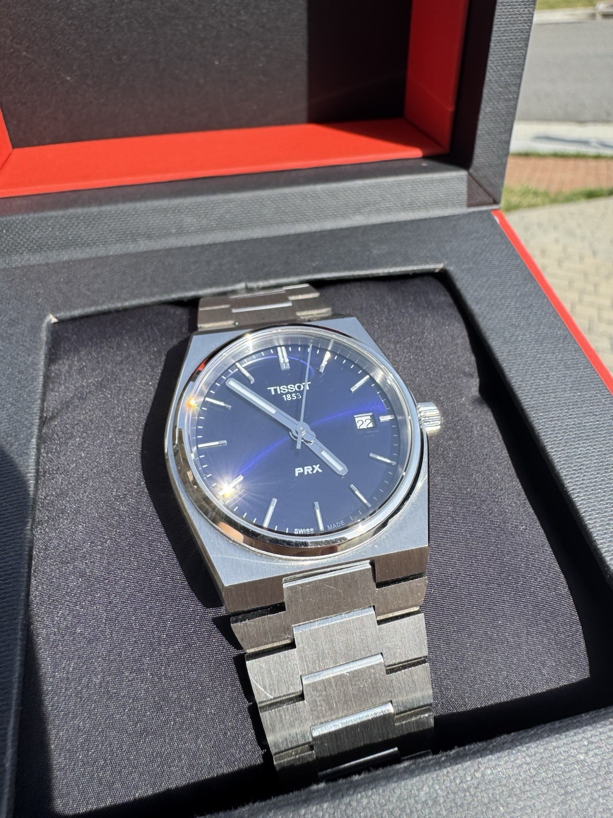 TISSOT PRX 35mm Blue Sapphire Crystal Watch