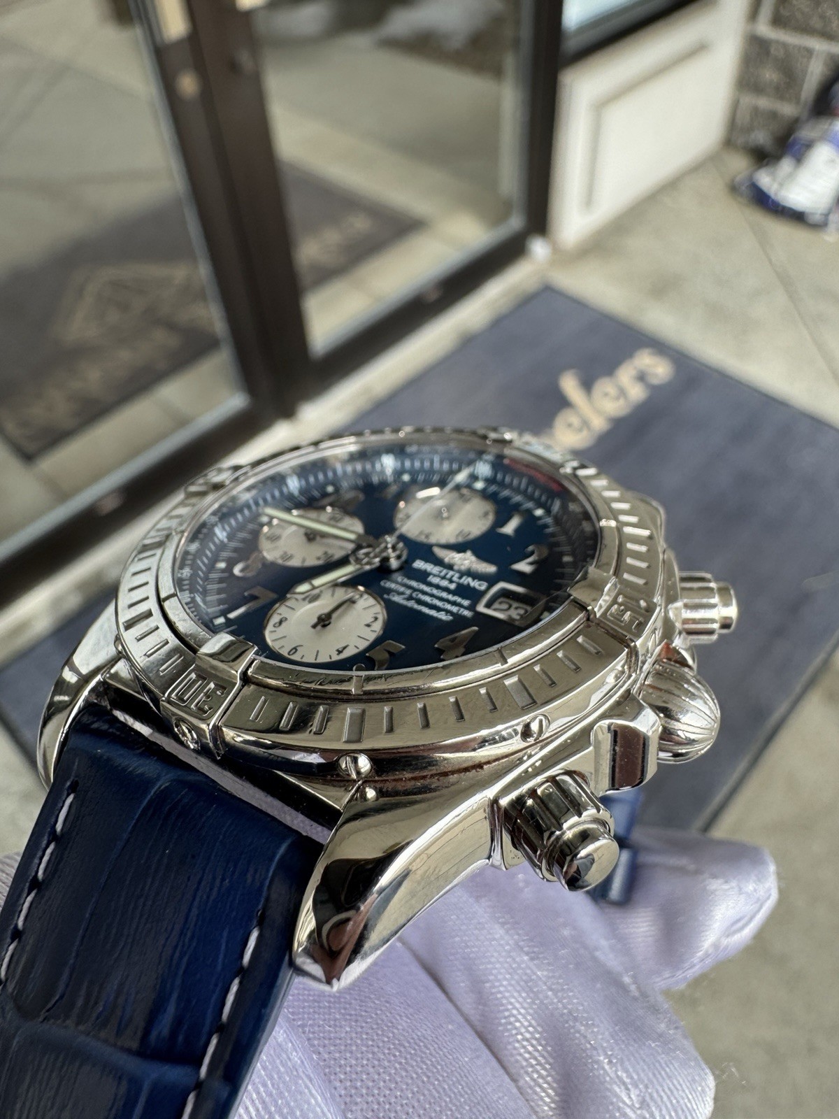 Breitling Chronomat Evolution 44mm Blue Dial (Ref. A13356)