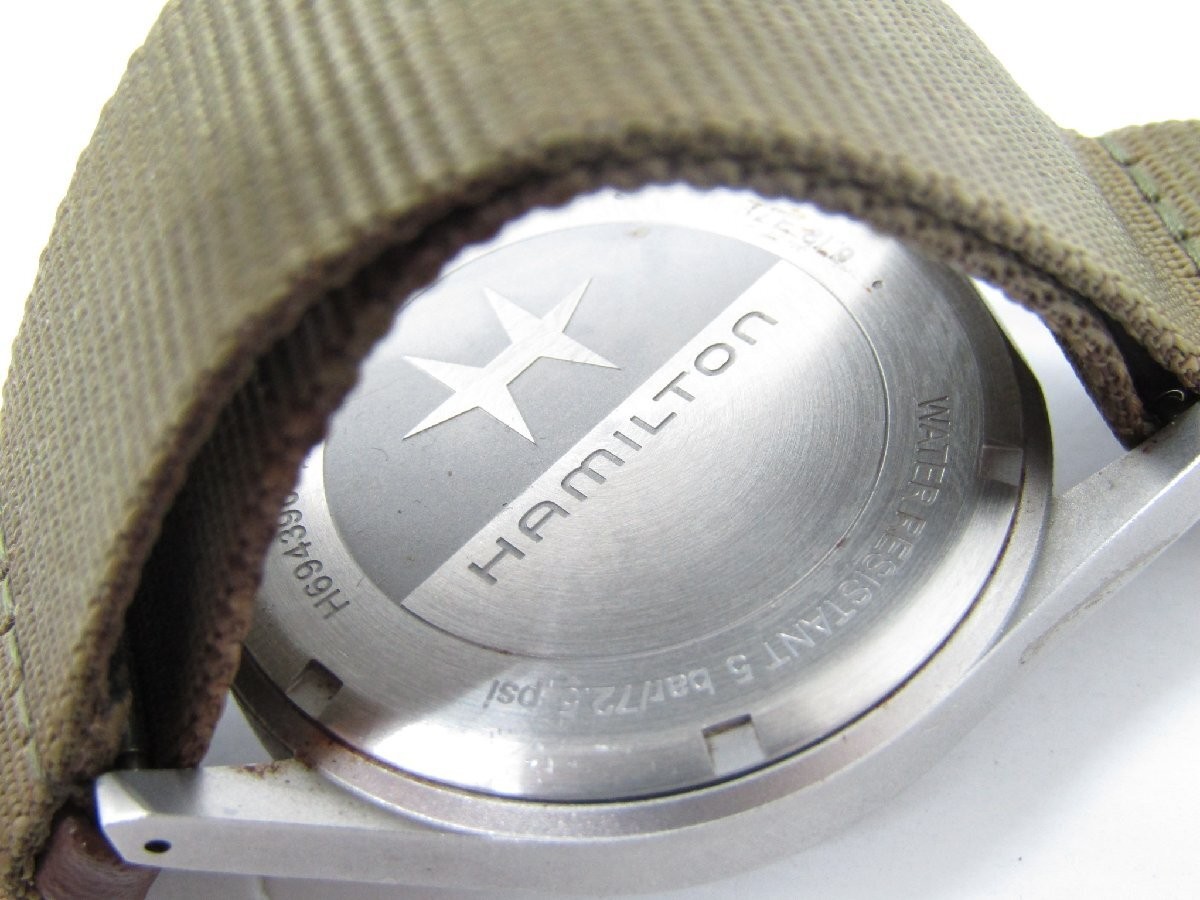HAMILTON Hamilton H694390 AC27177 Manual Wind Used Watch Khaki Analog Dial