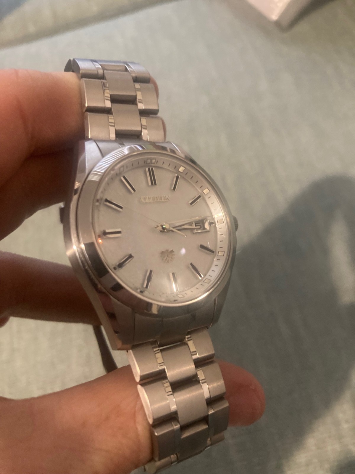 The Citizen AQ4091-56A Chronomaster White Washi Dial Eco-Drive Titanium JDM
