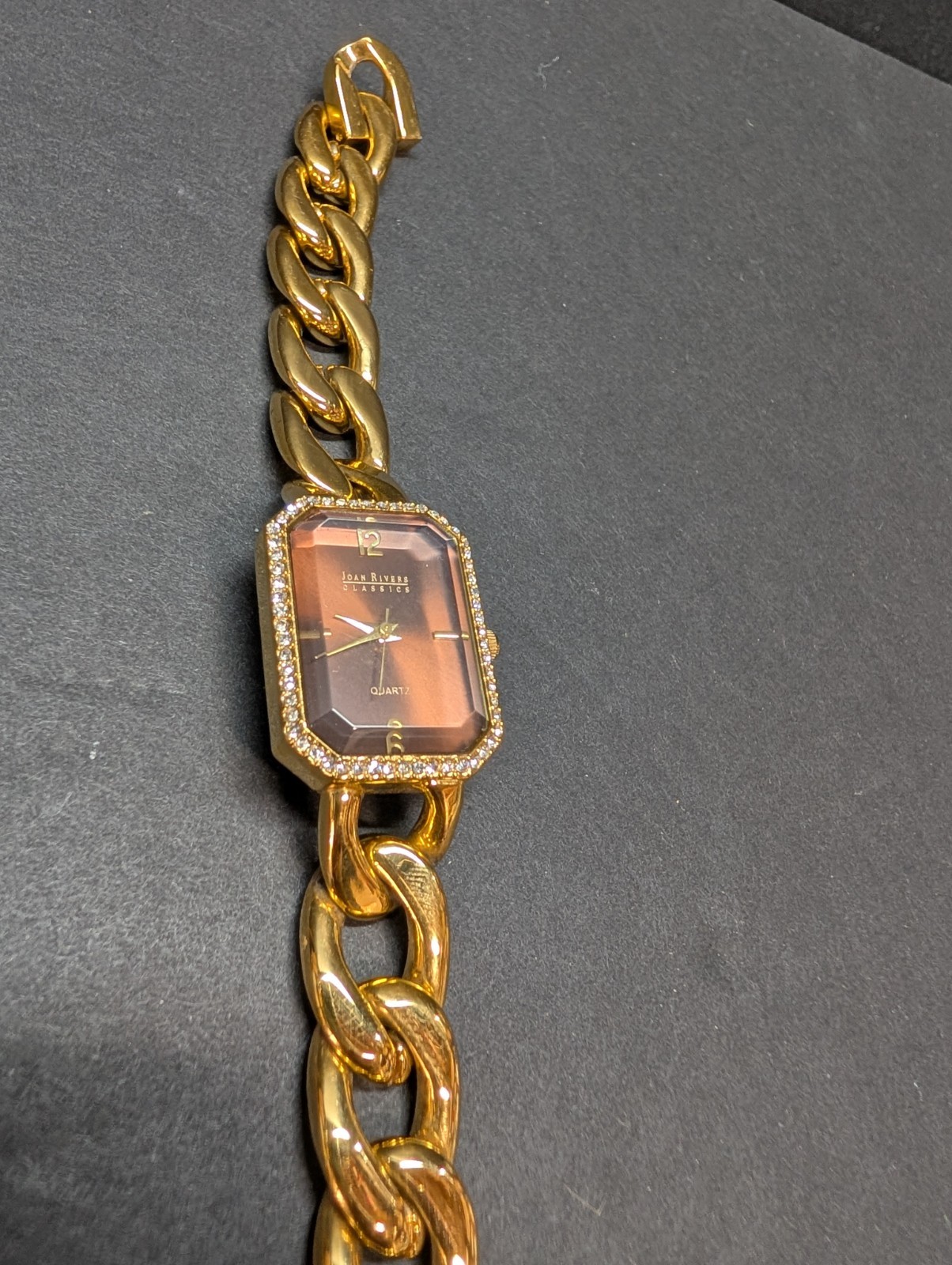 Joan Rivers Classics Ladies Quartz Watch Brown Diamond Dial Untested
