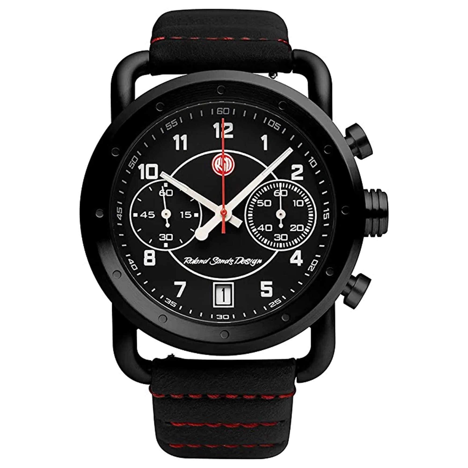 Szanto Icon Roland Sands Chrono Watches, Black Dial, Black Strap, Black, One