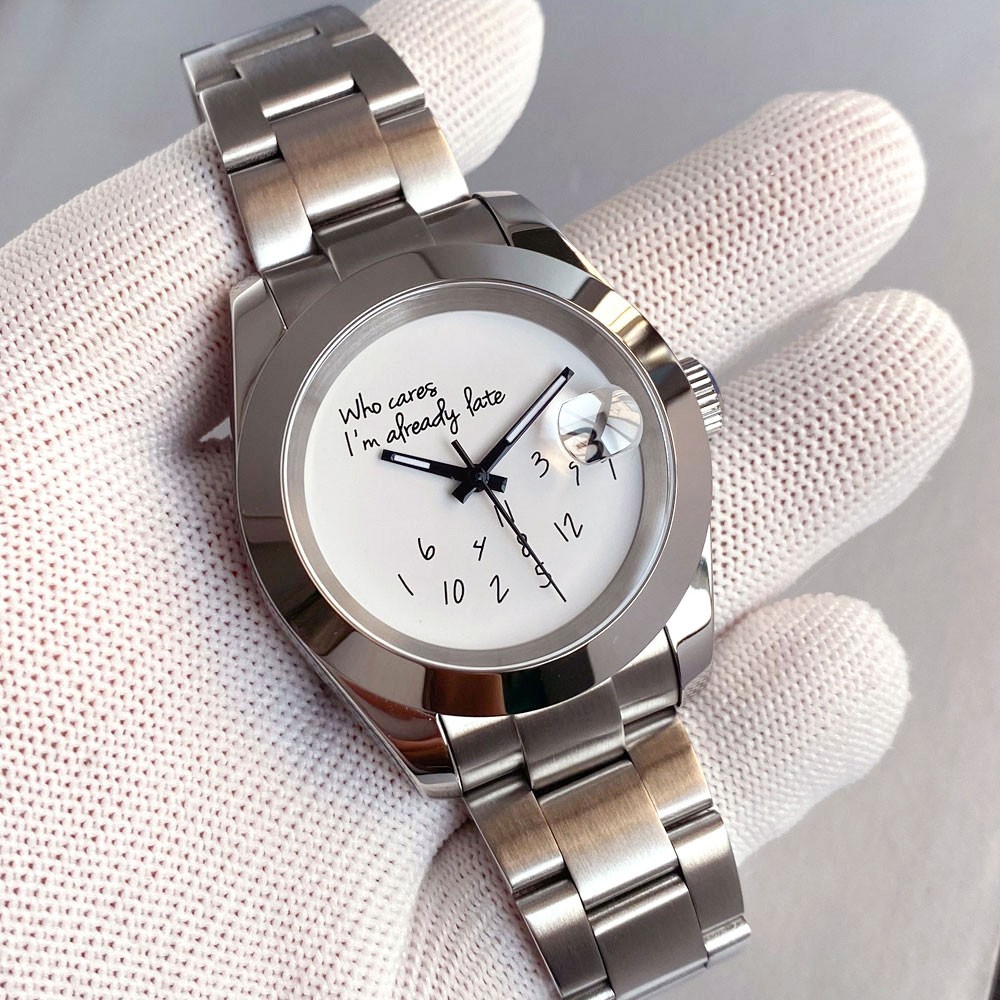 Black 20ATM Diver 36mm 39mm Japan NH35 Automatic Men Watch Blue White Text Dial