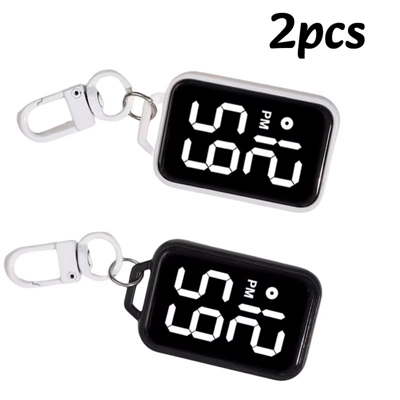 1PC LED Keychain Pocket Watch Digital Display Electronic Watch Student Backpacks
