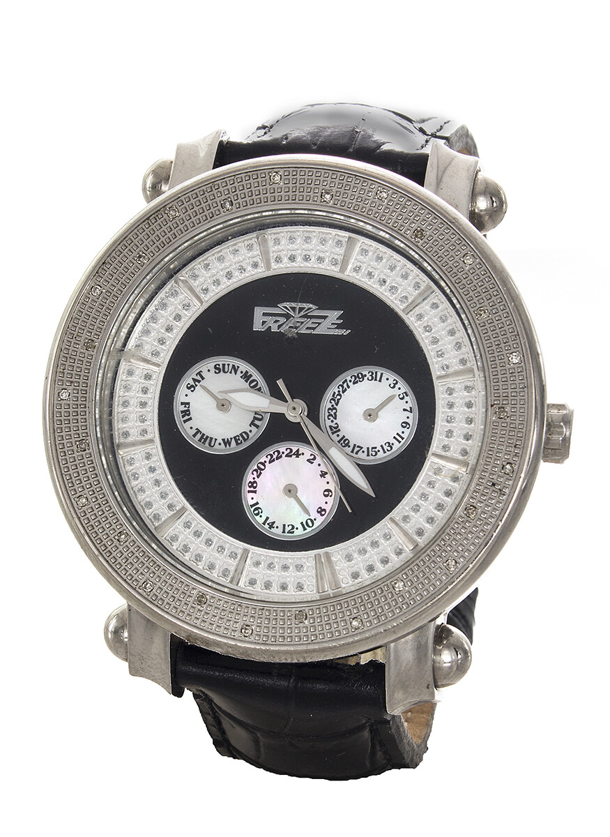 Freeze Black Dial Alligator Leather Men’s Watch FZ08H7690