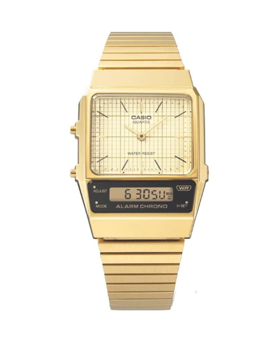 CASIO Men Digital Quartz Casual Watch Classic Dress Gold color Dial Waterproof R