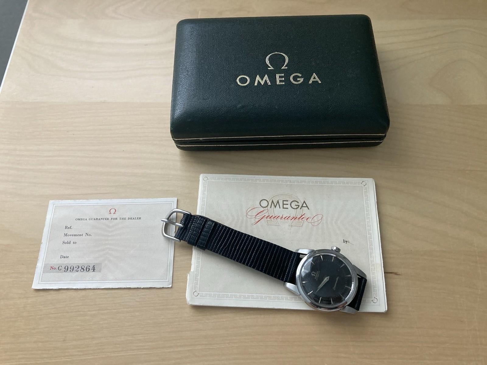 Rare Vintage Omega Seamaster Ref 2846 8SC Black Dial Runs Box Papers Steel 1958