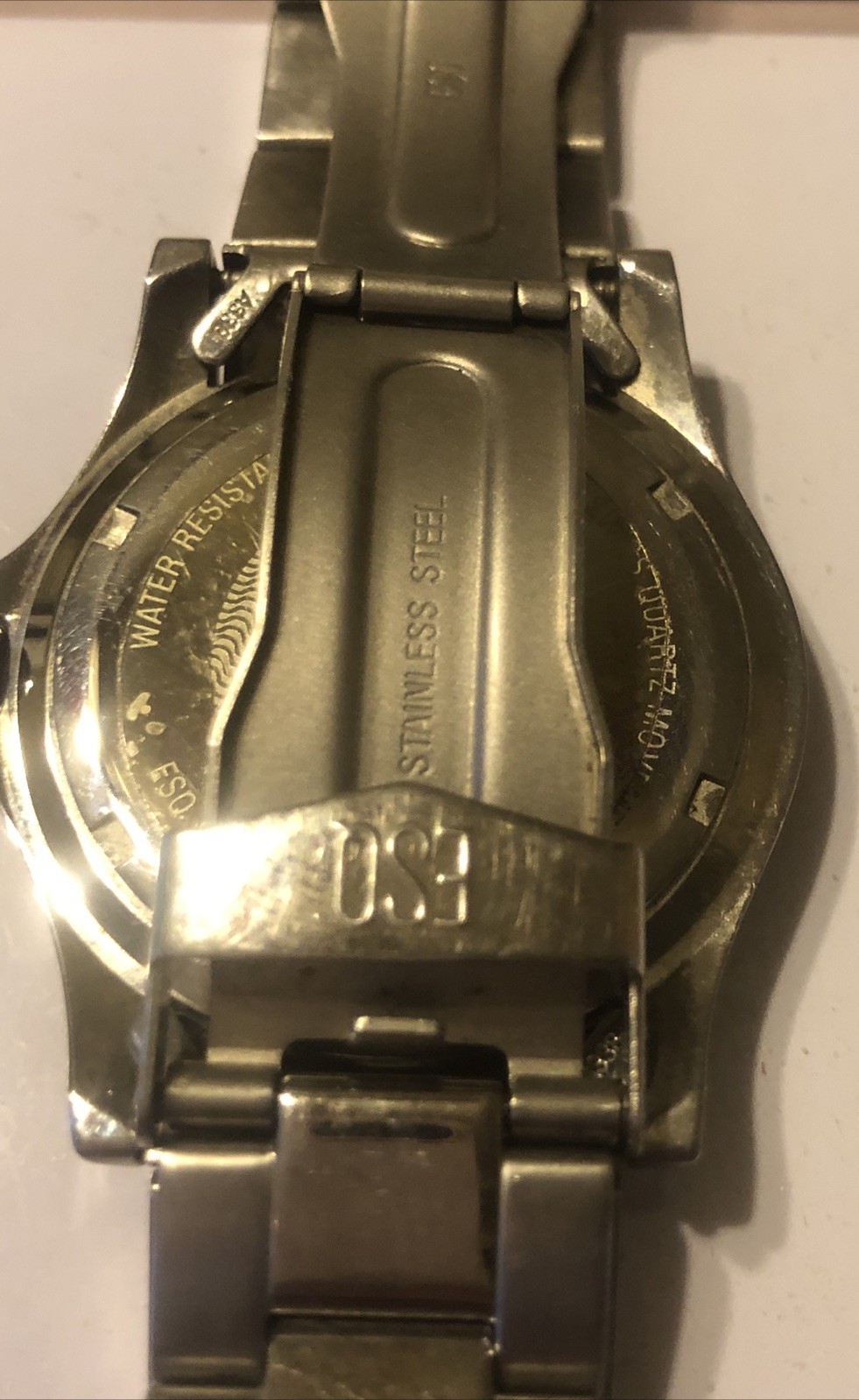 Vintage ESQ Esquire Movado E5063 Stainless Steel Date Quartz Watch Made in Swiss
