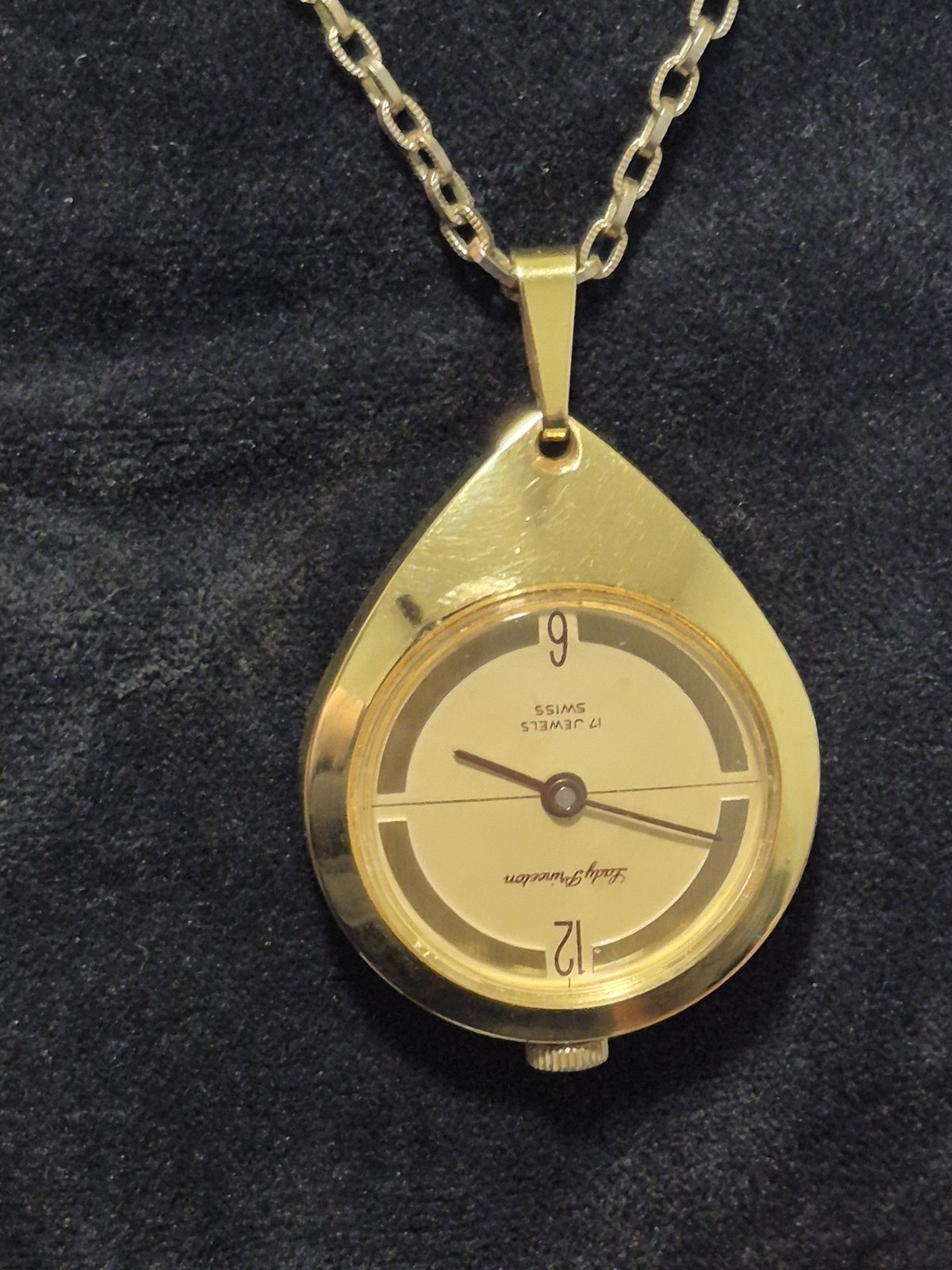 Lady Princeton Swiss Made 17J Manual Mechanical Necklace Watch Chain