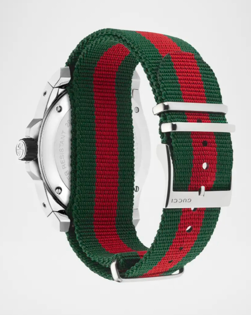 Gucci Dive Black Dial Green Red Nylon Watch YA136209
