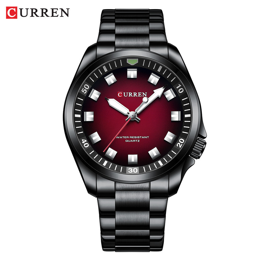 CURREN Men Quartz Watch Stainless Steel Luminous Wristwatch Male Sport Watches