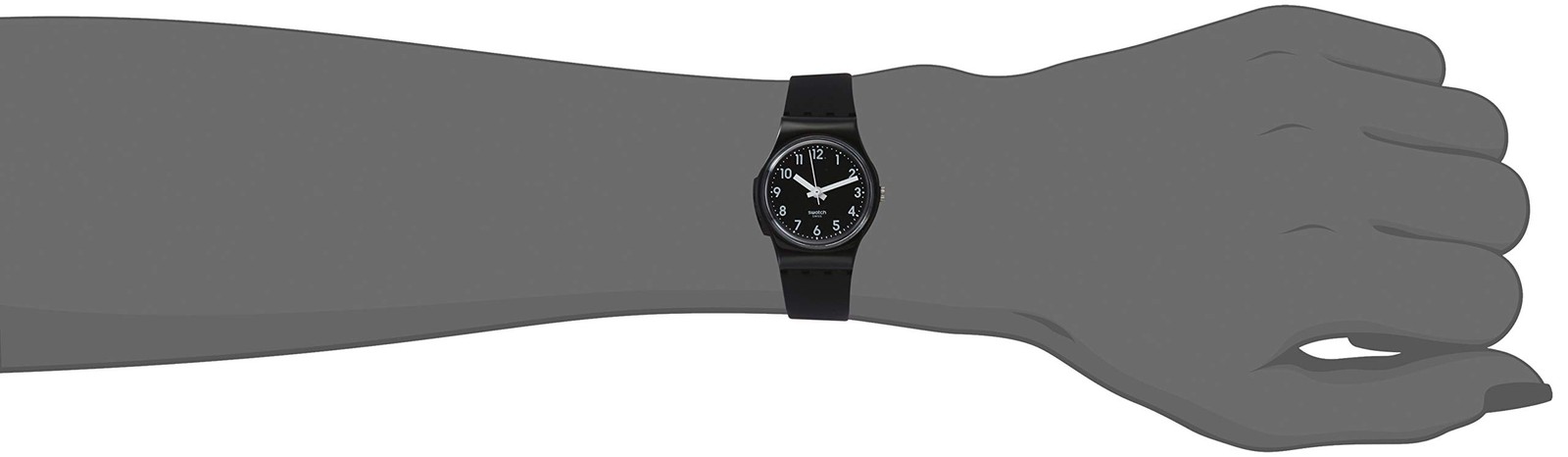Swatch Lady Womens Watch Casual Polymer Black Quartz Waterproof Lady Black