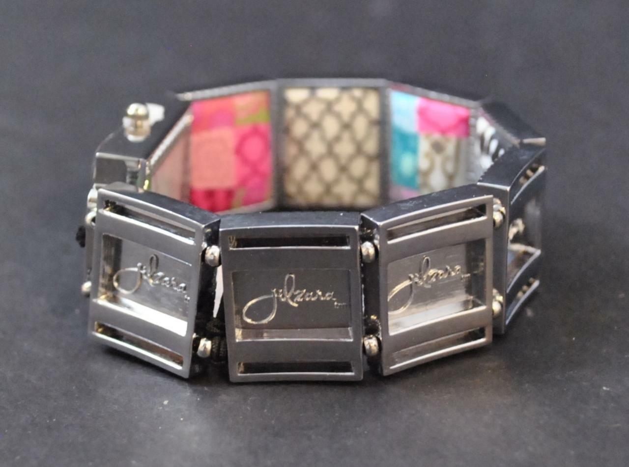 Jilzarah Blossom Square Watch Polymer Inlays Stretch Band Handmade Artisan P9