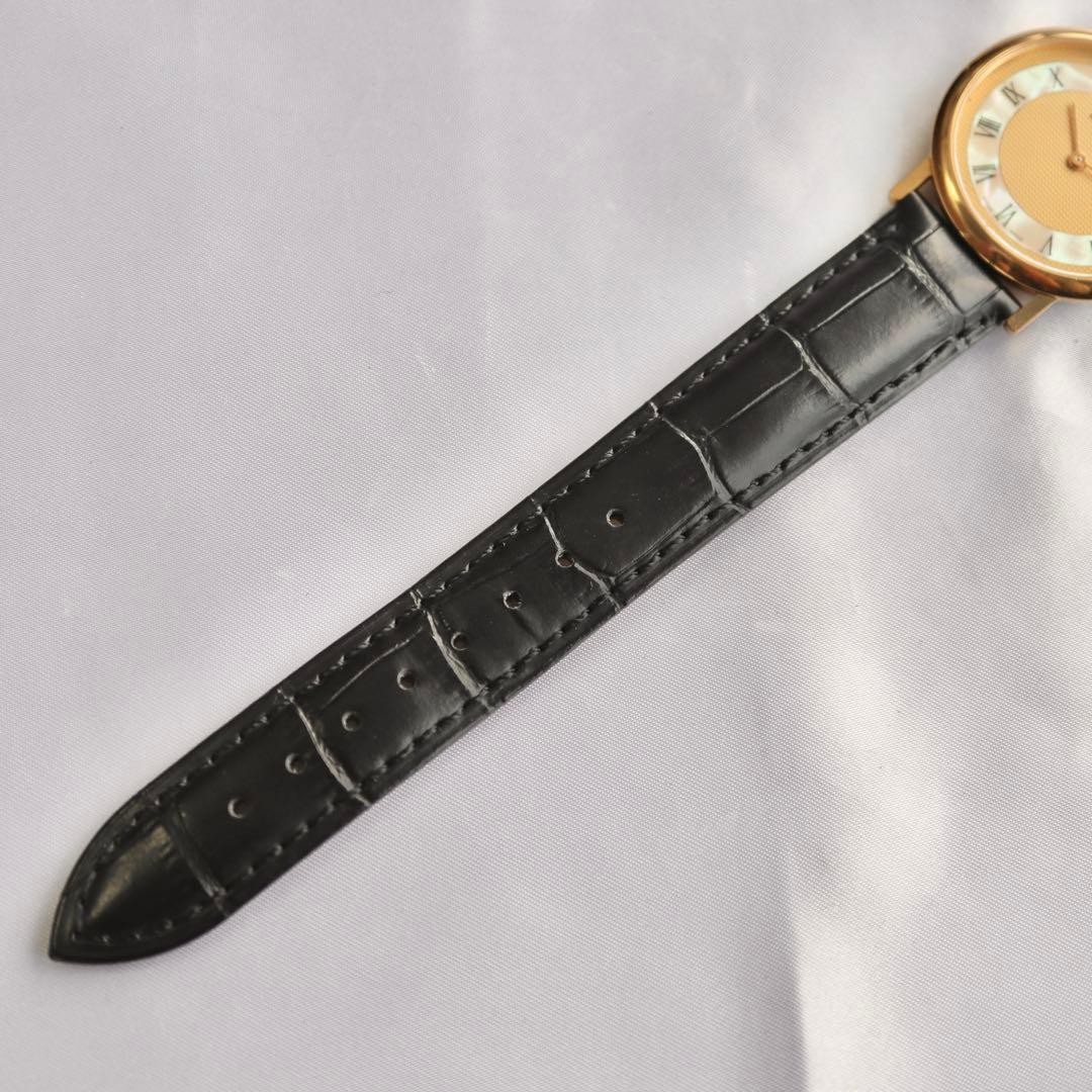 BURBERRY 34mm Gold Shell Dial Black Belt Watch