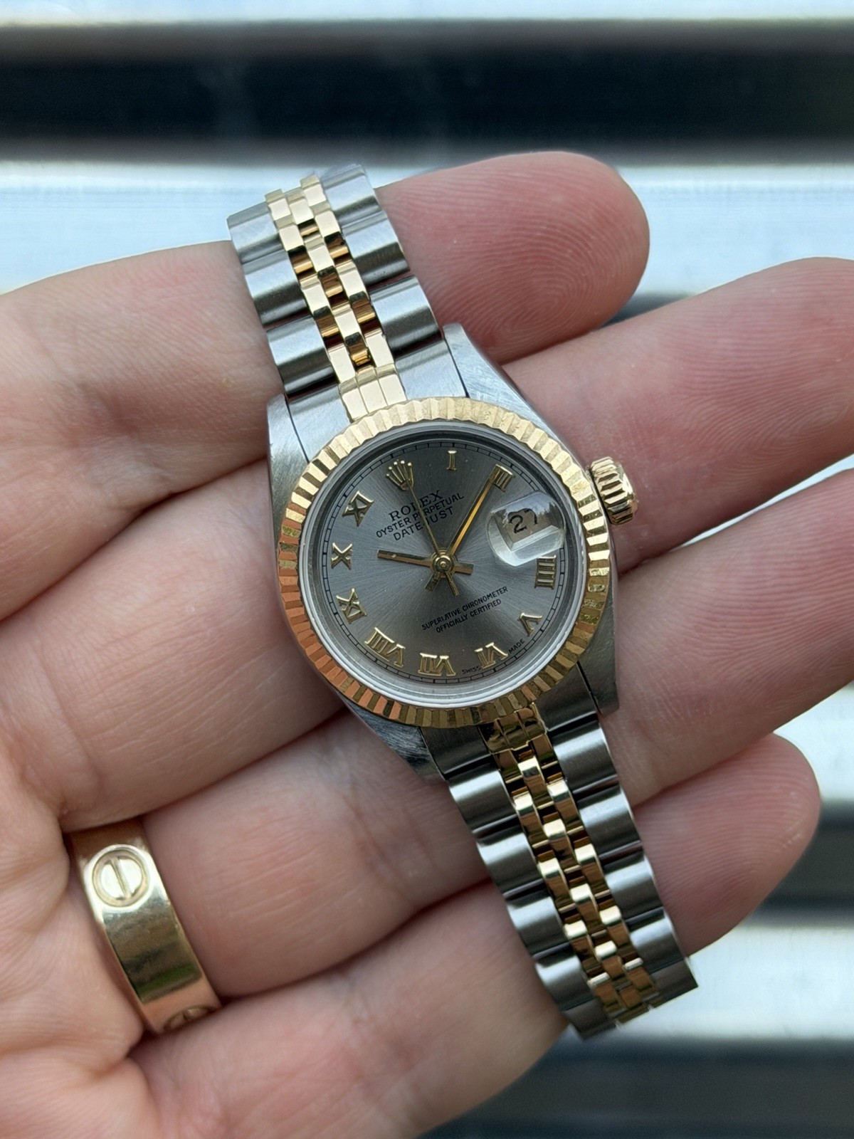 Rolex Lady-Datejust 26mm 69173 Gold and Steel Jubilee Bracelet Box & Papere