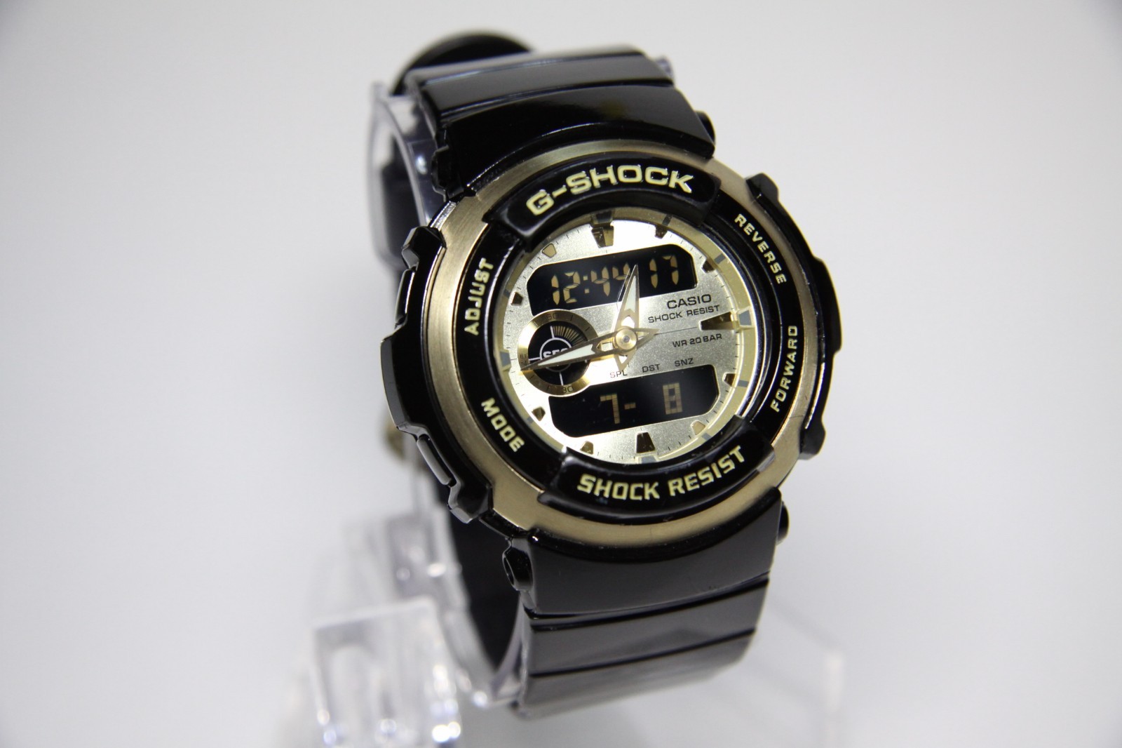 CASIO G-SHOCK G-300G Black Gold Digital Analog Watch 3750 Tested Working Japan