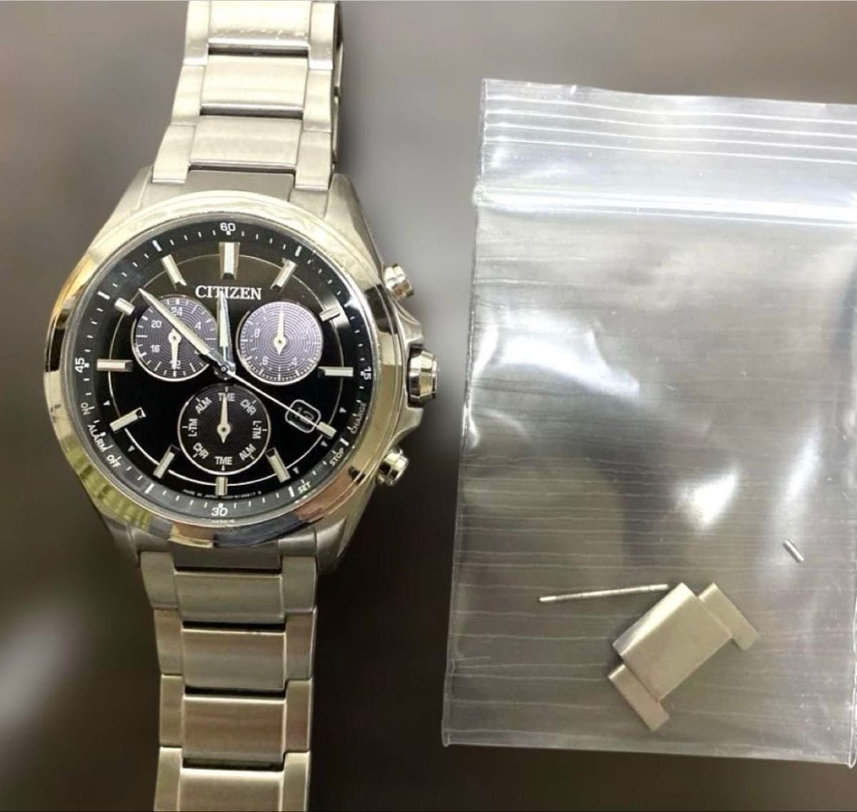 Citizen Attesa E820-S096081 Eco-Drive Solar Chronograph Titanium Black Dial Men