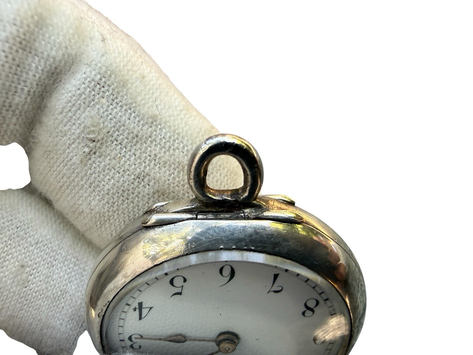 Antique Sterling Silver Pocket Watch 29mm RUNS GREAT