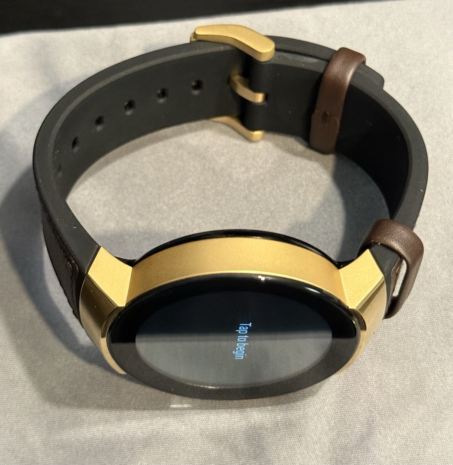 Movado Connect Men’s 46.5 mm Digital Smartwatch Gold Steel Leather 3660021