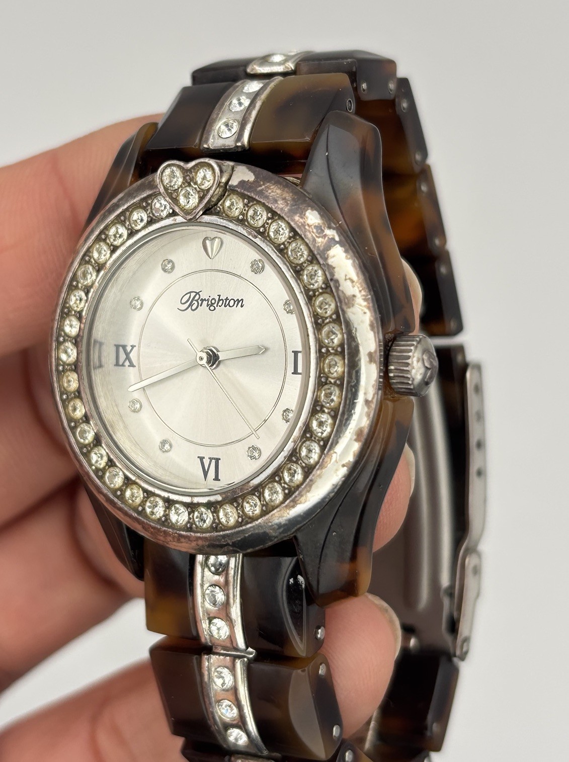 Brighton Dana Point Tortoiseshell Quartz Watch Swarovski Crystals #8.25