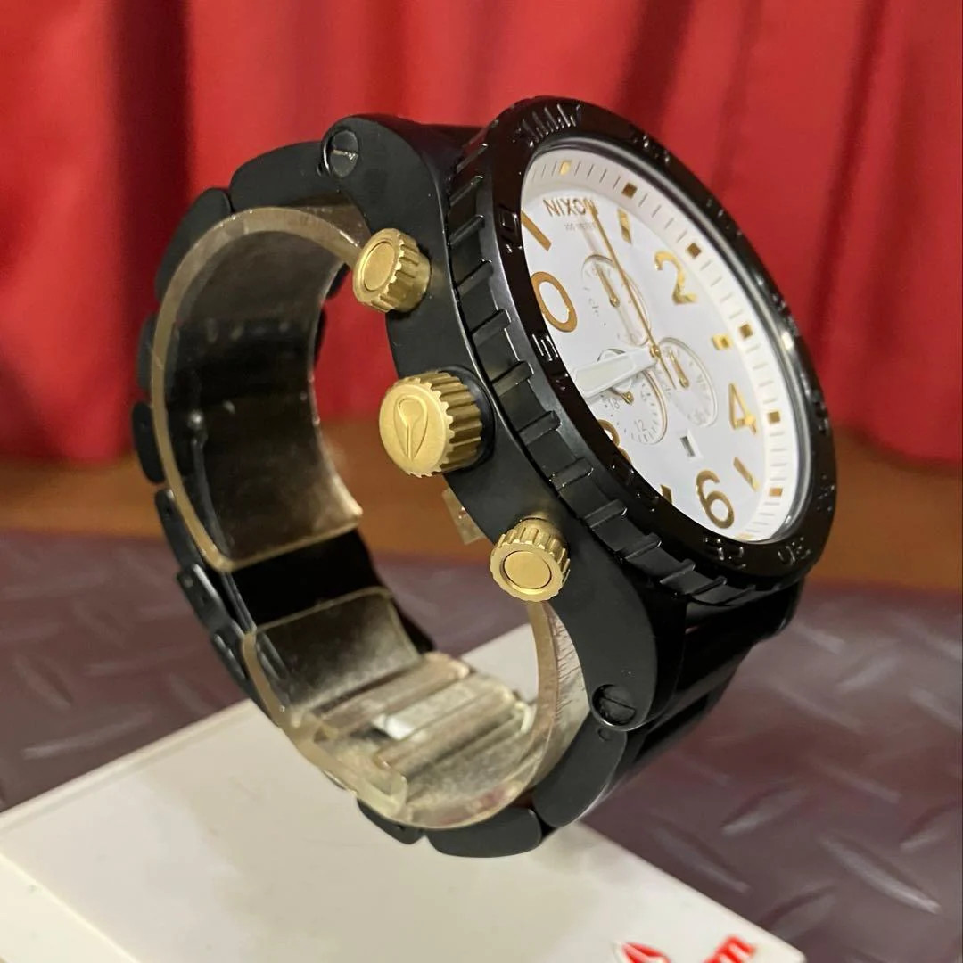 Nixon 51-30 Chrono Custom Quartz Stainless Steel Matte Black 51mm White Dial