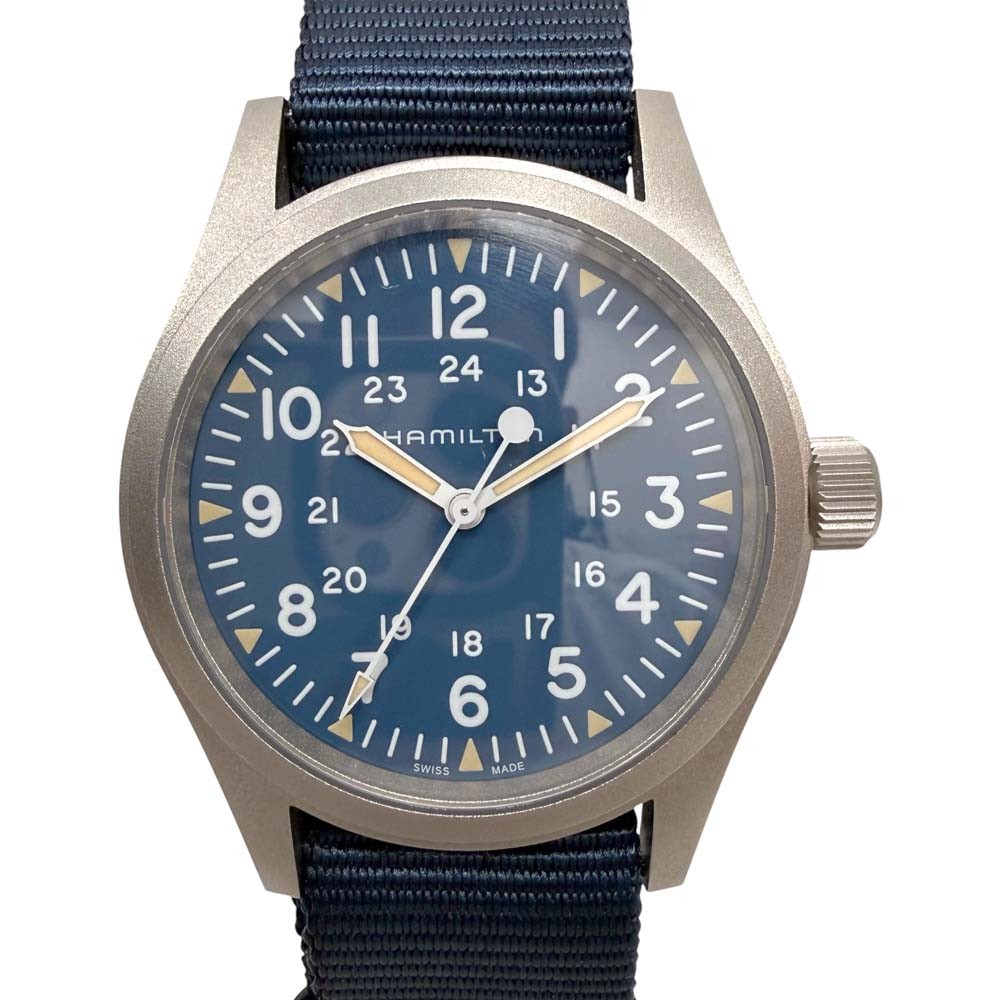 HAMILTON Khaki Field Mechanical H694390 Blue Case Size 38mm Used Watch #61523