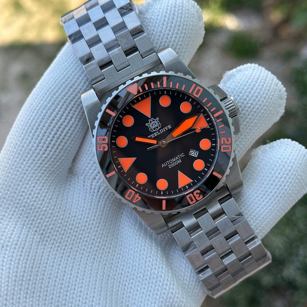 STEELDIVE SD1987 — Orange 46.5MM Big Size Analog 2000m NH35 Automatic Dive Watch