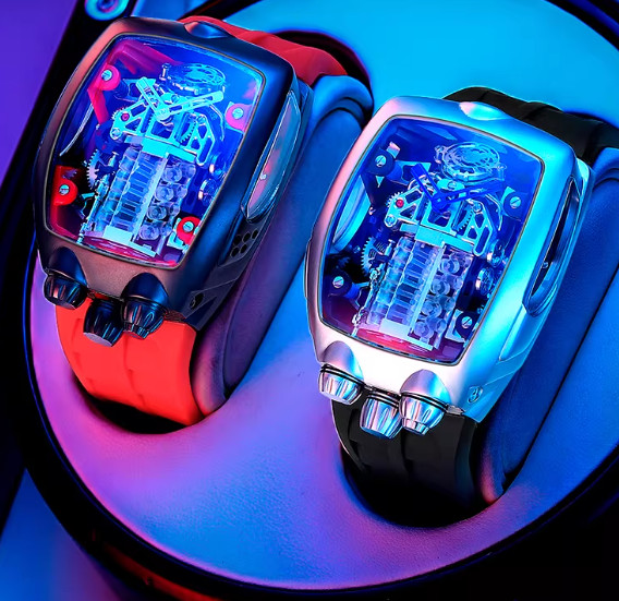 PINDU Design BUGATTI STYLE Engine 16 Cylinder Men’s NH05 Automatic Watch