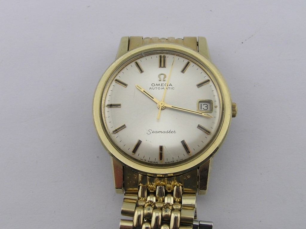 1966 Omega Seamaster 14k Gold Bezel & Cap Cal 562 w/ Band Working