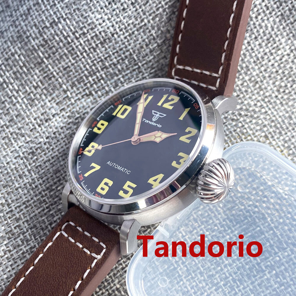46.5mm Tandorio Sapphire Glass NH35A PT5000 Auto Movement Big Men Watch Luminous