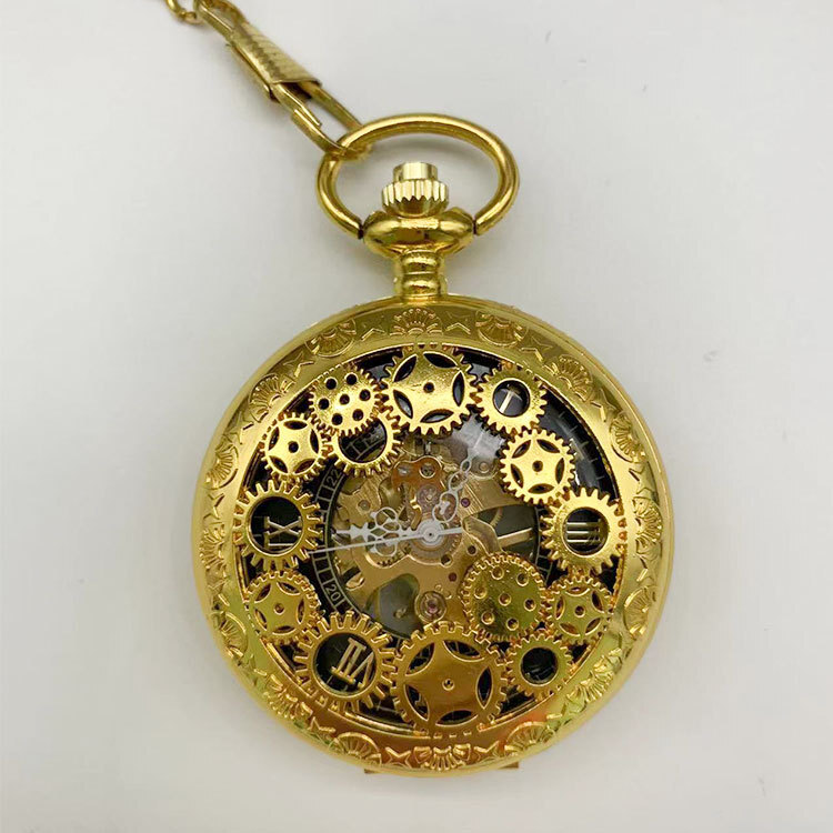 Mechanical Watch Large Through Bottom Gear Unisex Casual Pocket Watch