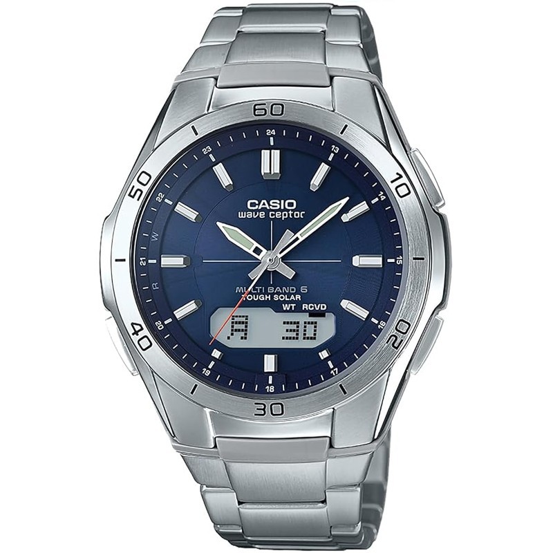 CASIO WAVE CEPTOR WVA-M640D-2AJF Radio Solar Watch Navy Dial 43.5mm
