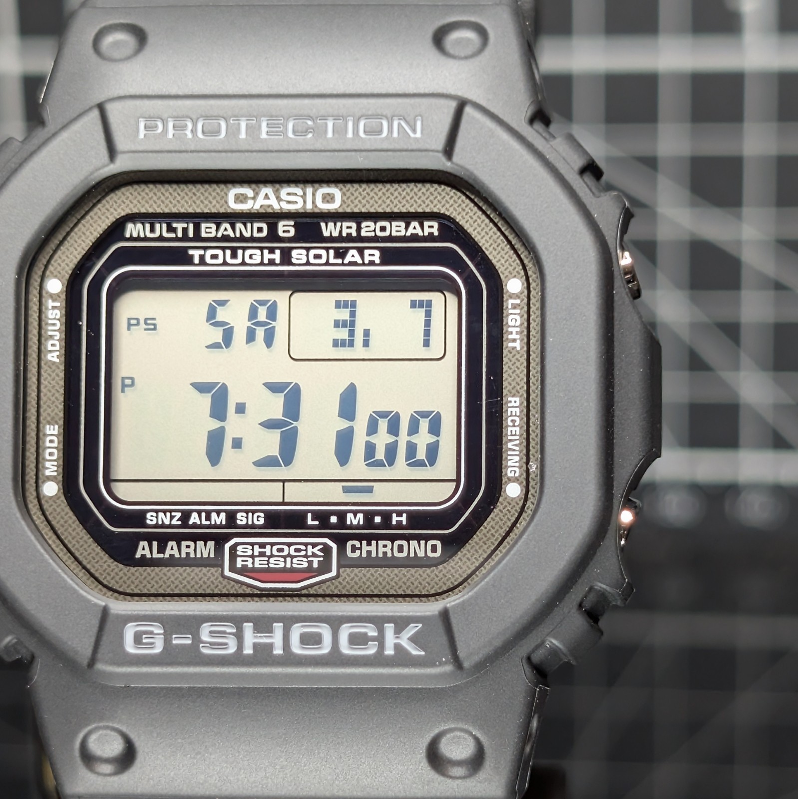 Casio G-Shock U-pdated GW-5000 Solar Multiband Black Screwback Square GW-5000U-1