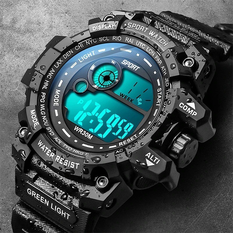 Men’s LED Digital Watch Sport Military Waterproof Luminous Date Army Wristwatch
