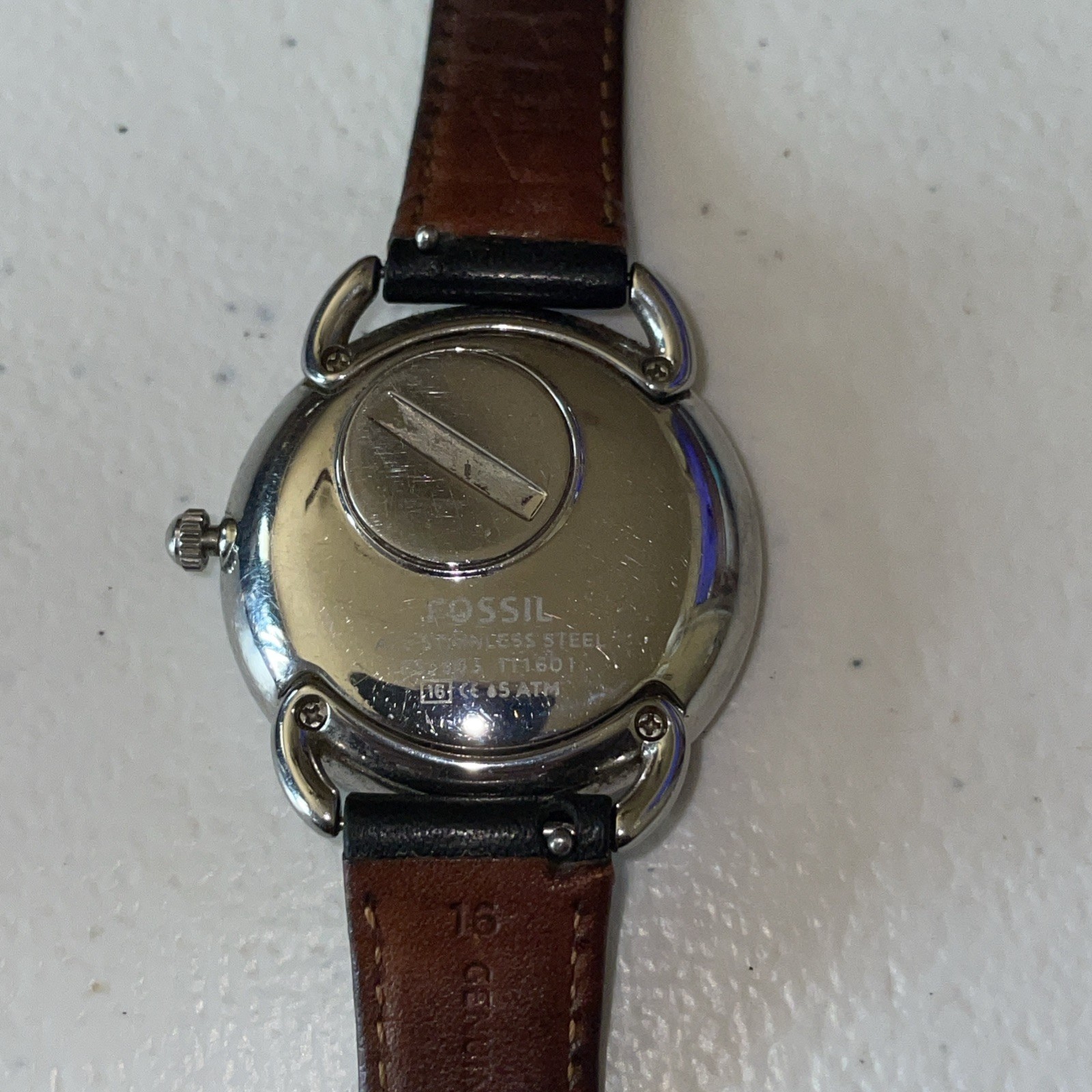 Fossil Tailor ES3953 Quartz Watch Stainless Black Leather Working Sub Dials