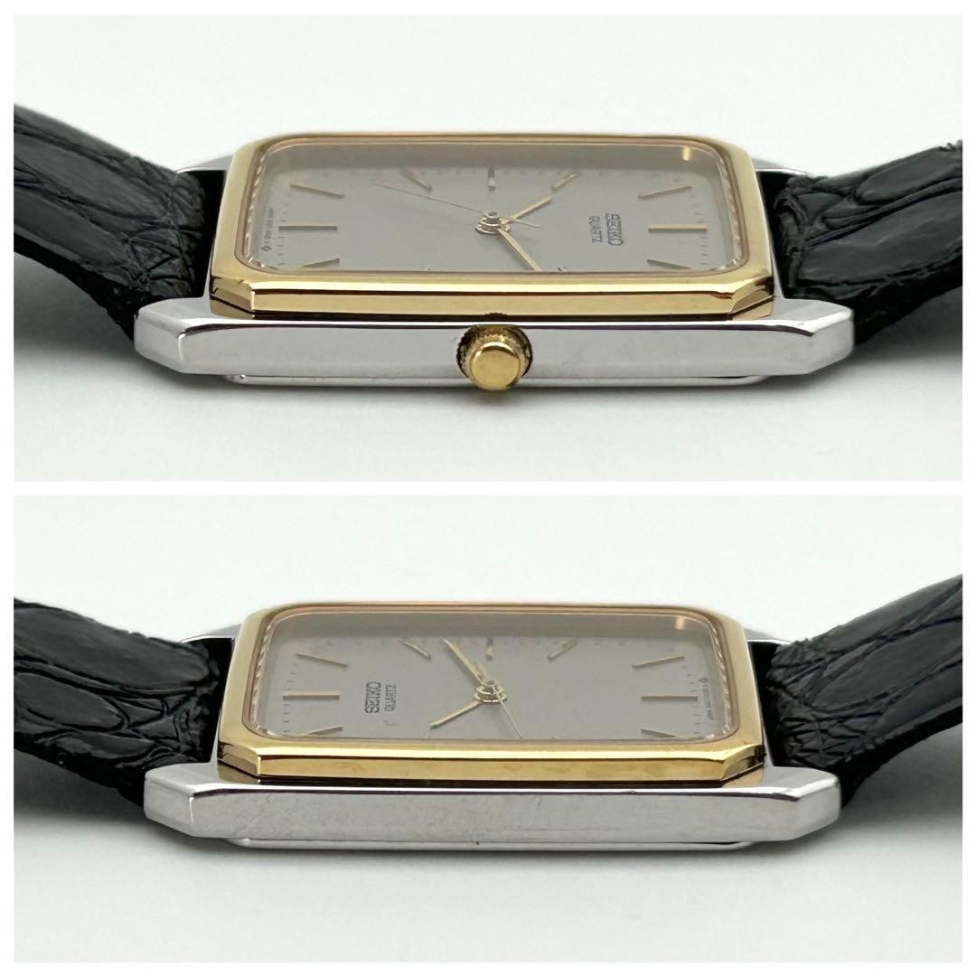 Seiko Quartz 9021-5010 Rectangular Gold Watch Japan Working 0715472
