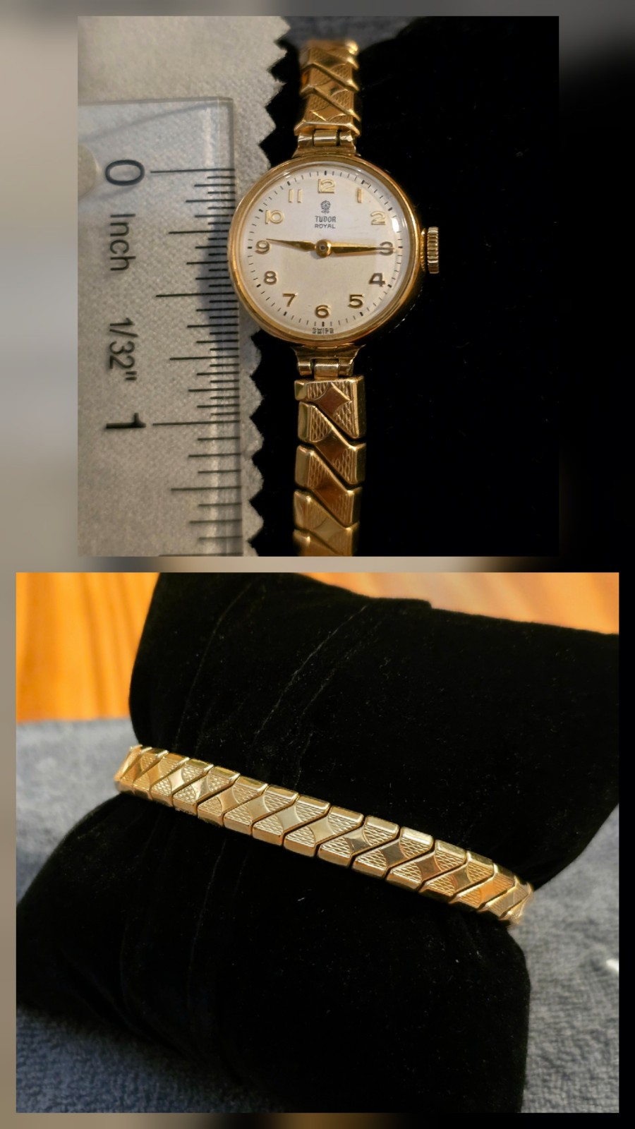 Vintage 1957 Tudor Watch, Solid Gold Case, Works Well, “Rolex” on Case, 20 mm