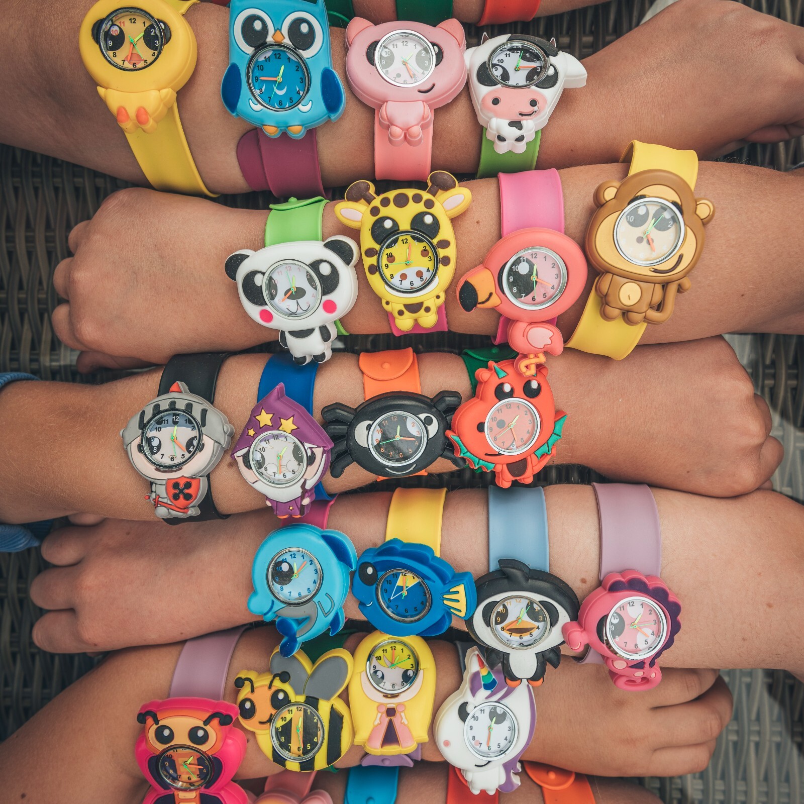 Wacky Watches Snap On Slap Band For Kids Boys Girls Silicone Accessories Animal