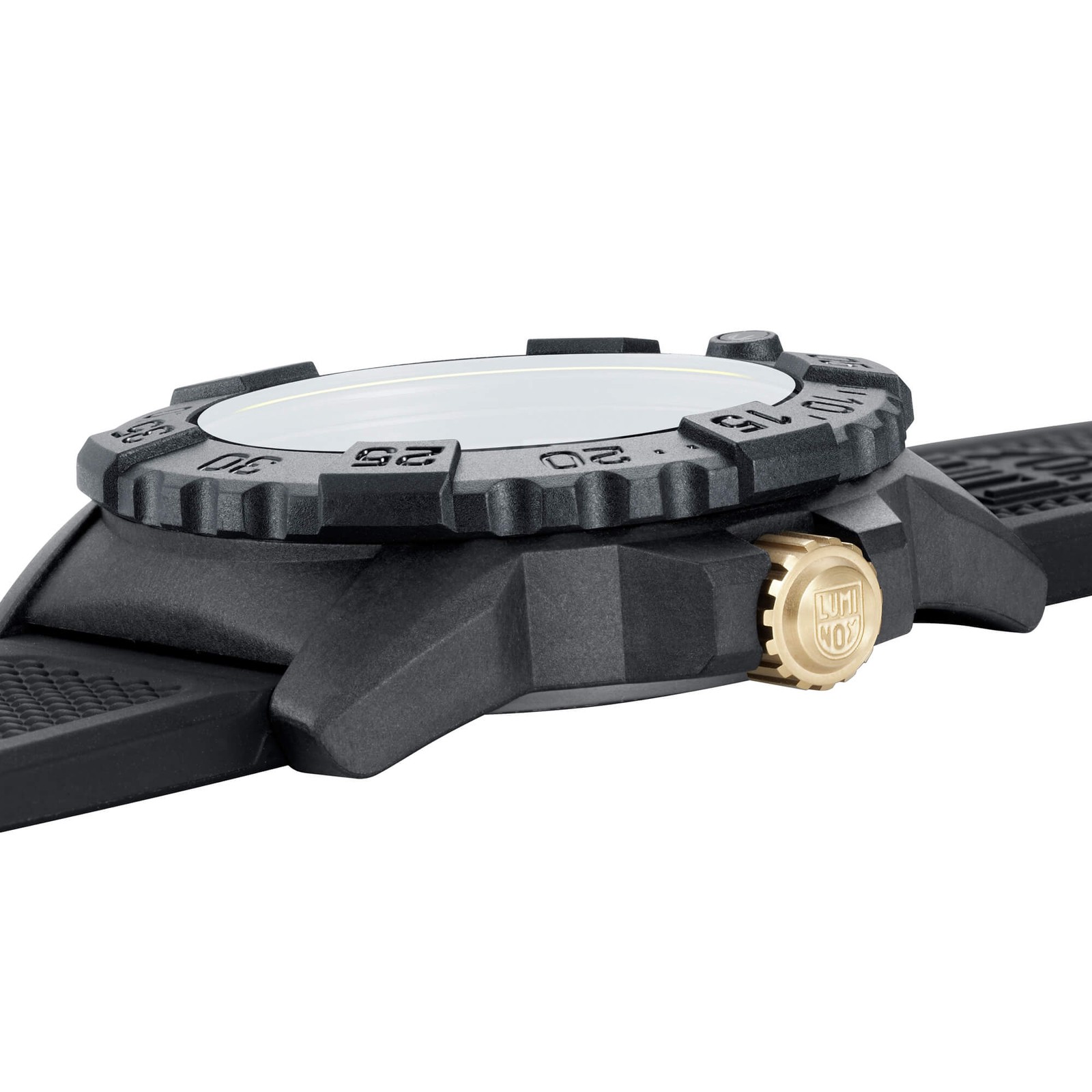 Luminox Men’s Watch Navy Seal Quartz Black Steel Case Rubber Strap 3508.Gold