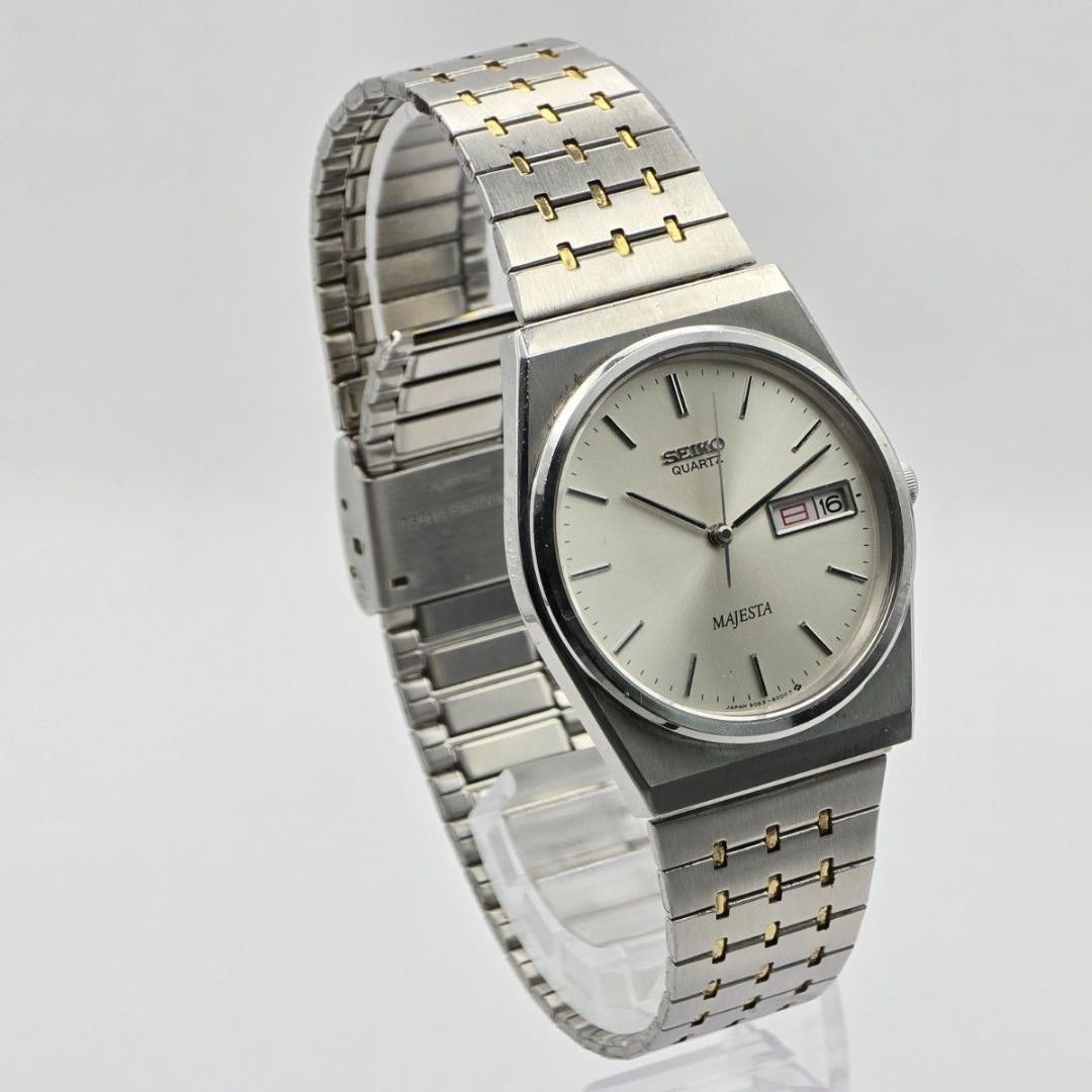 Seiko 9063-6000 Quartz Silver Dial 31.9 mm Men Preowned Analog Wristwatch Japan