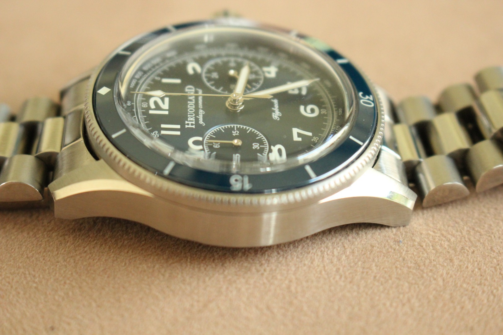 NASA SPACEPORT TRAINING FLIGHT SURGEON BLUE DIAL CHRONOGRAPH WATCH PATCH BOX SET
