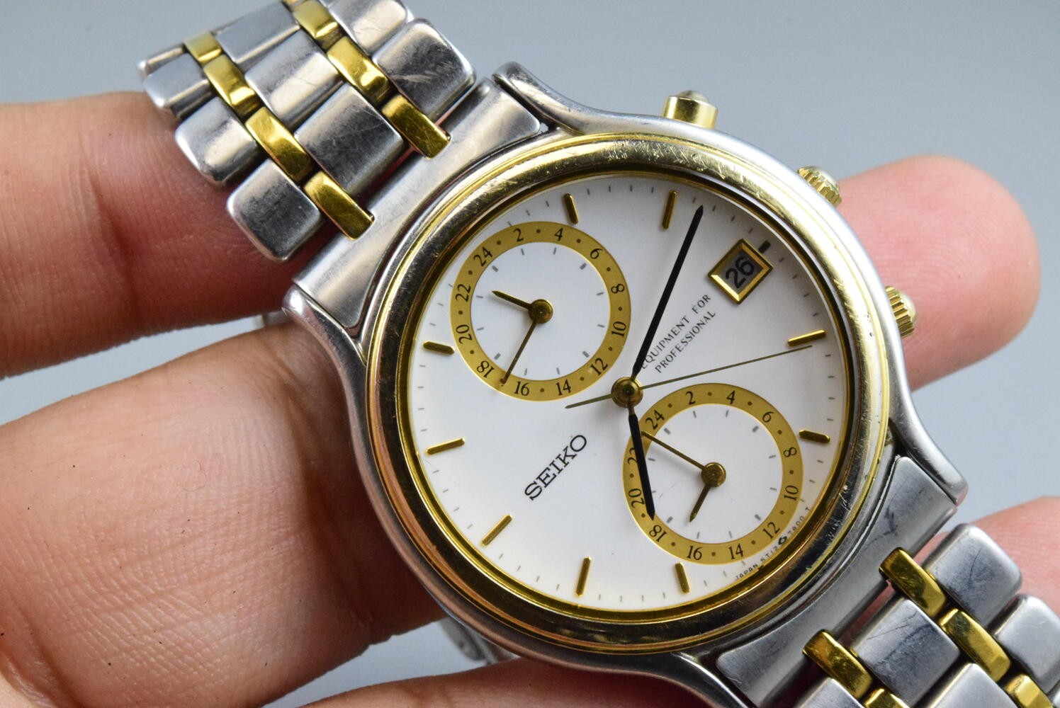 Vintage watch Seiko Equipment for Professional 5T12-7A00 Men Quartz Round 36mm