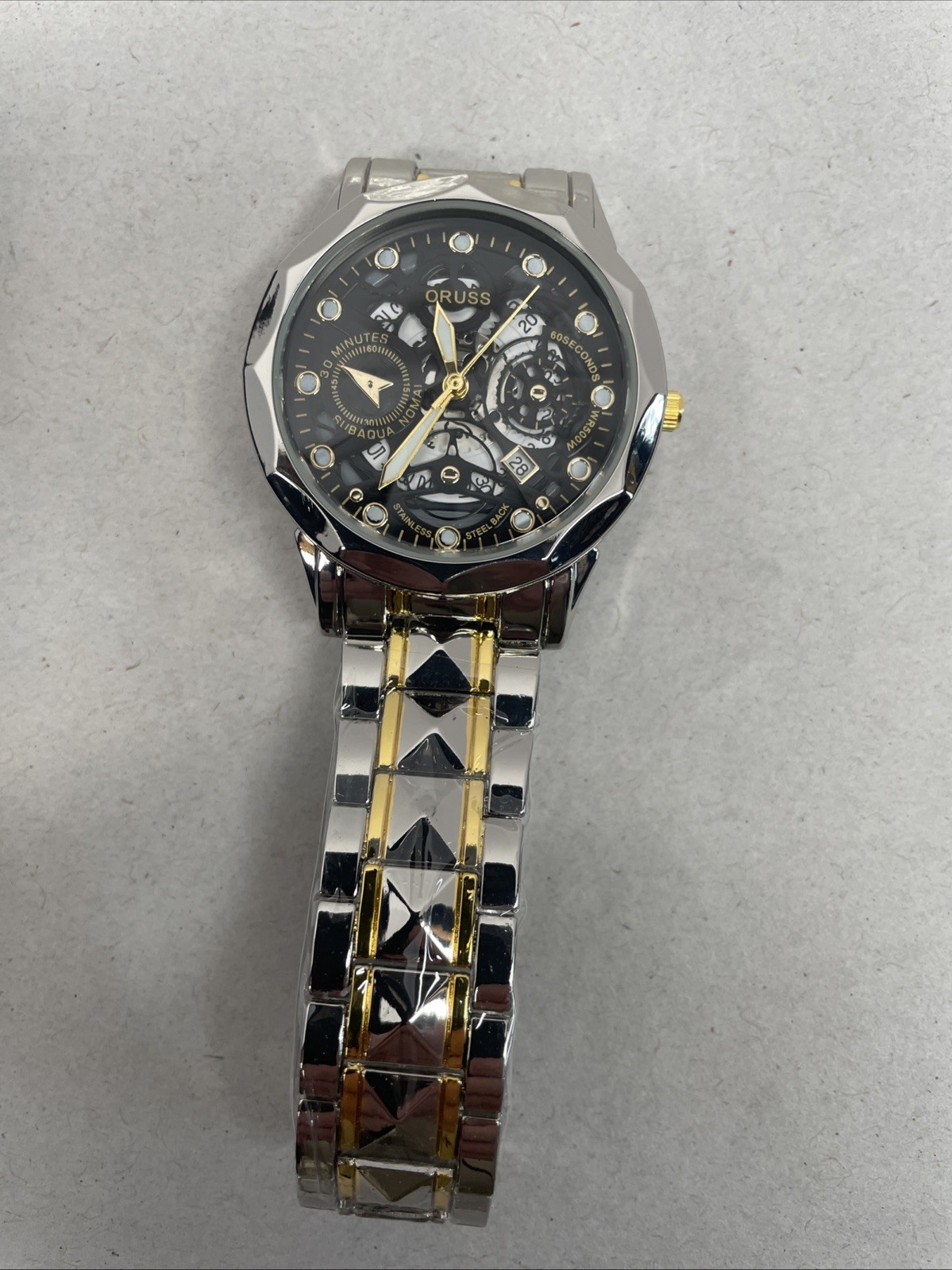 *New* Men’s Oruss 1853 quartz wristwatch, stainless steel bracelet & sub dials
