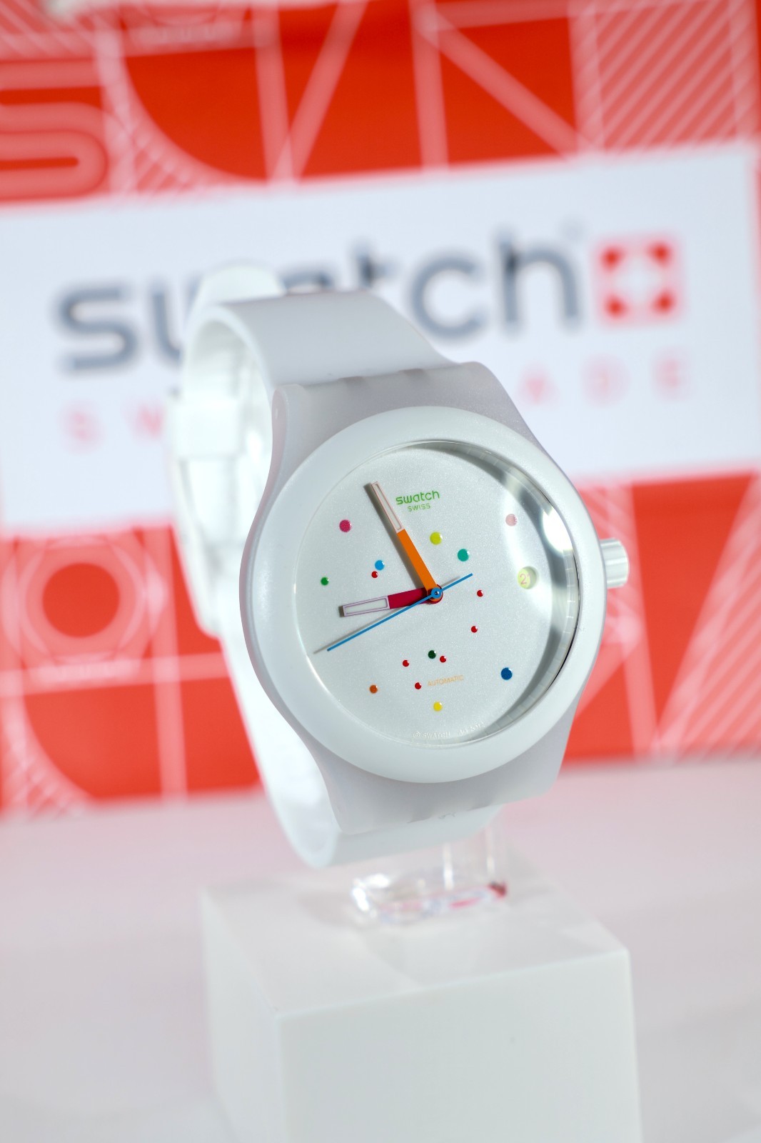 New Limited Swiss Swatch Automatic Watch SISTEM51 Sistem WHITE SUTW400 42MM Lumi