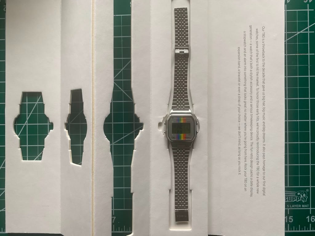 Timex T80 Digital Watch Rainbow Pride Indigo 30meters TW2U70700 (Read Desc)